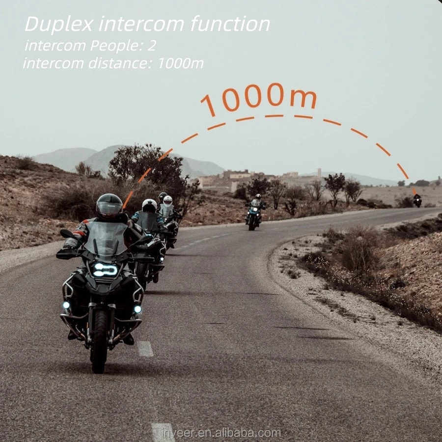 Inveer Motorcycle Intercom Dual Pack, Helmet Heads